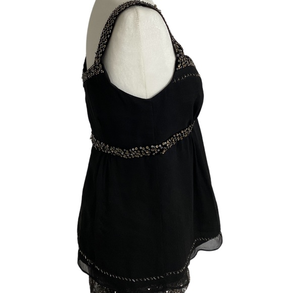Nanette Lepore Black Sequin Silk Blend Blouse 6 EU - Picture 5 of 9